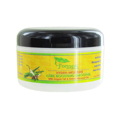 Hydra-Moisture Burini Fruit Curl Boosting Smoothie in a jar with vibrant fruit illustrations, showcasing its natural ingredients and curly hair benefits.