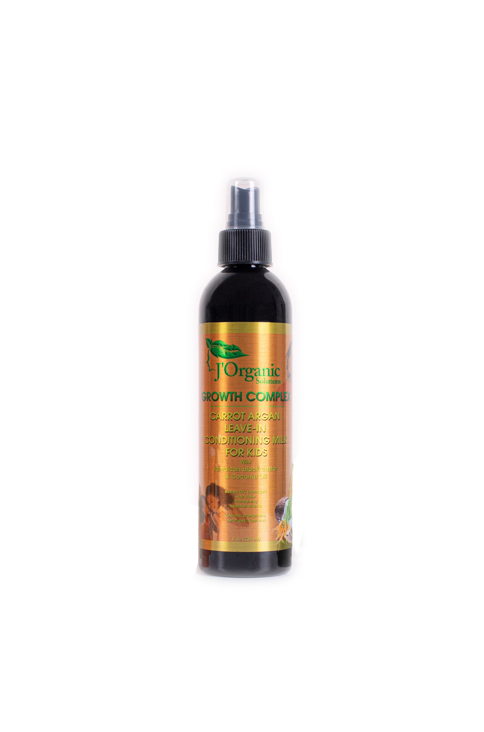 Kids Leave-In Conditioner for Curly Hair – Detangling Moisture Milk, Carrot & Argan Natural | J'Organic Solutions Secondary image