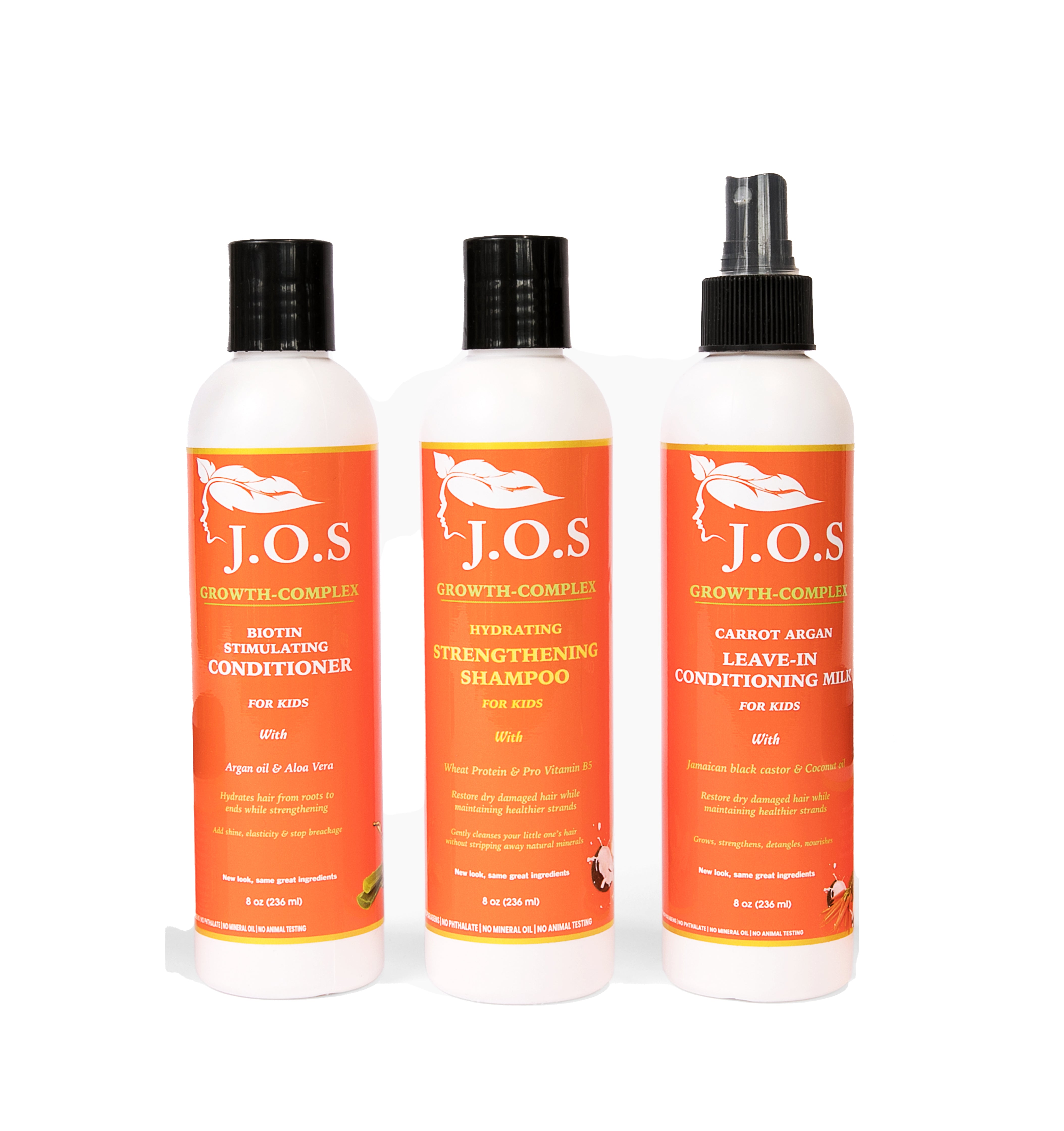 Kids Wash & Grow Trio for Curly & 4C Hair – Shampoo, Conditioner & Moisturizer Set | J'Organic Solutions Main image