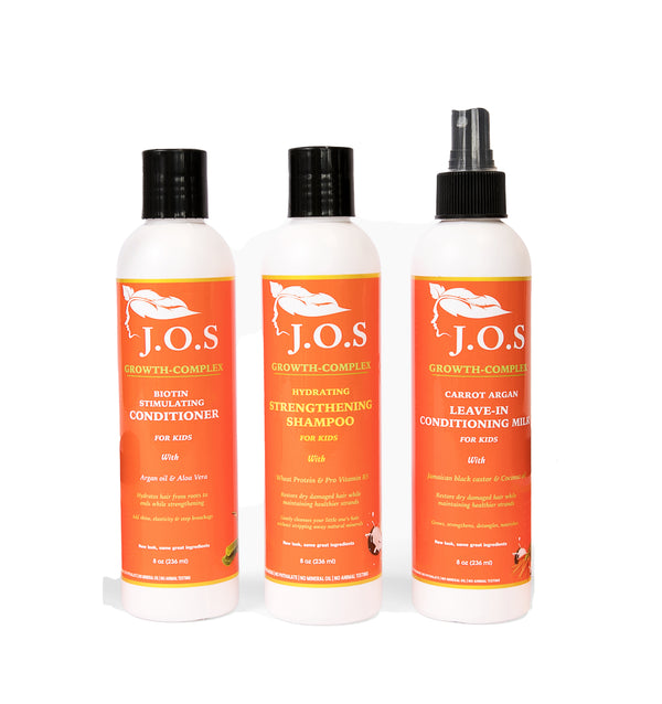 Kids Wash & Grow Trio for Curly & 4C Hair – Shampoo, Conditioner & Moisturizer Set | J'Organic Solutions