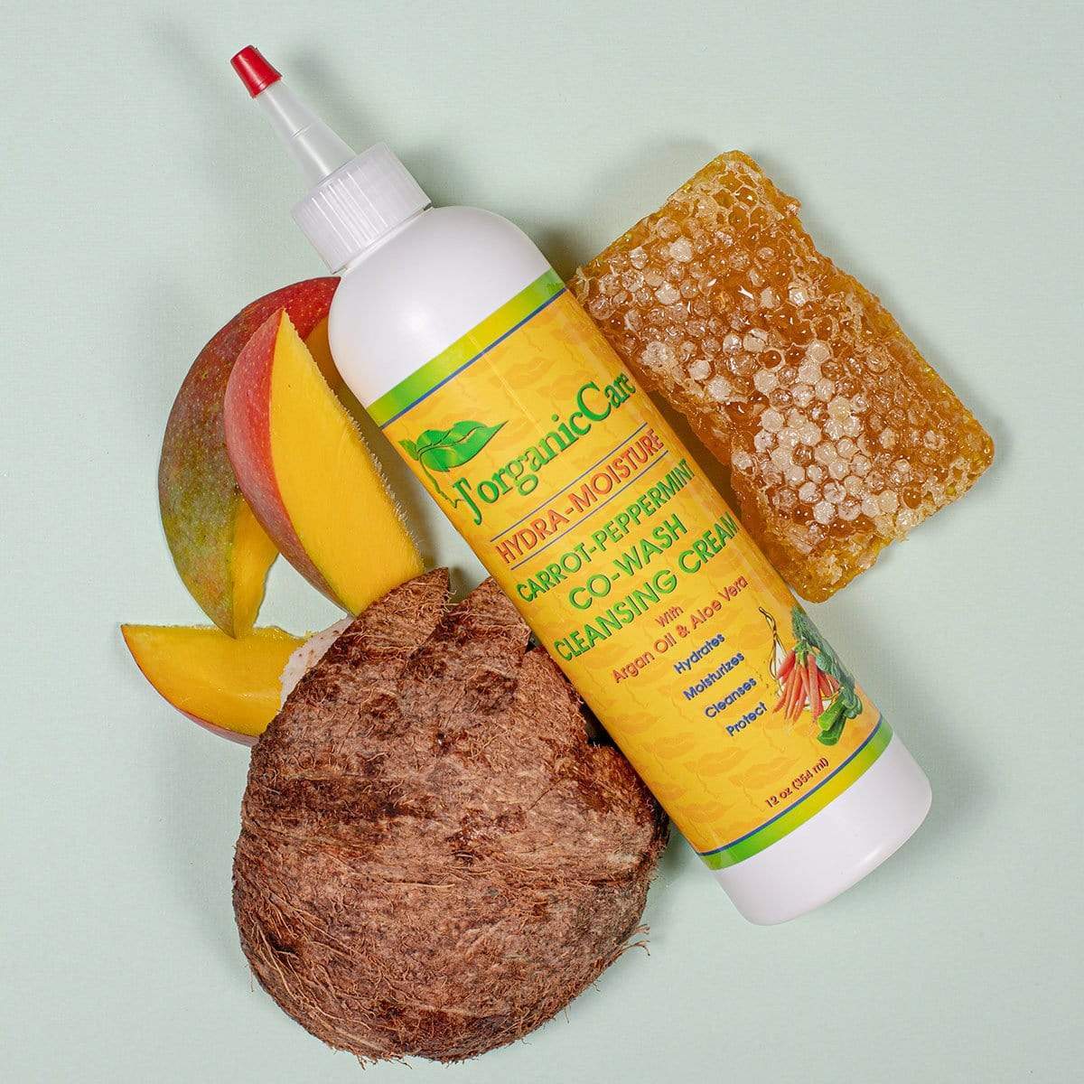 Cleansing Conditioner Co-Wash for Curly & 4C Hair – Sulfate-Free Carrot & Peppermint, Natural | J'Organic Solutions Secondary image